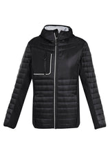 Unisex Patrol Jacket in Black/Silver, size 3XL, featuring insulated quilting and breathable softshell panels for warmth and mobility.