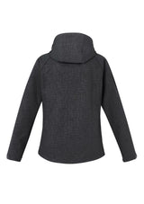 Stylish black Ladies Geo Jacket (Small) featuring a breathable design, removable hood, and warm fleece lining for comfort.