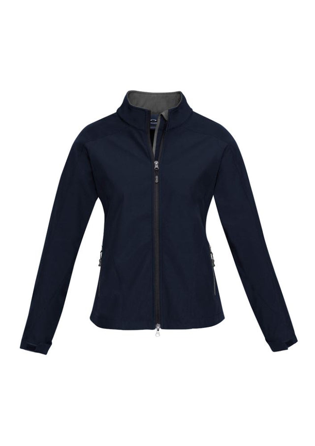 Ladies Geneva Jacket in Navy/Graphite, 2XL, featuring breathable fabric, adjustable cuffs, and water-repellent design.