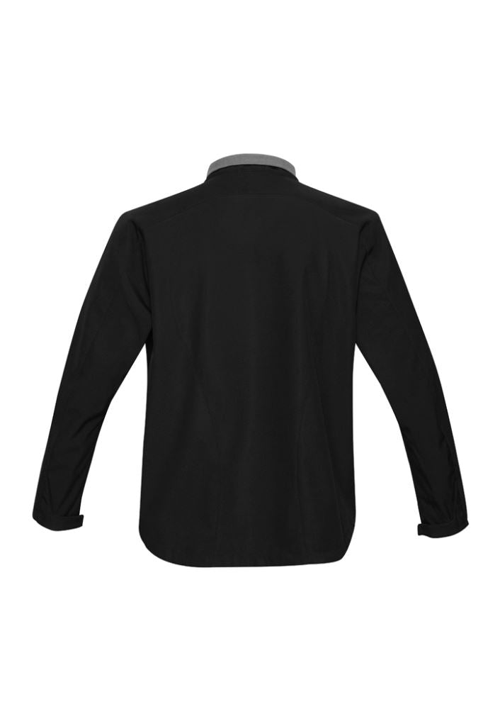 Kids Geneva Jacket in Black/Graphite, Size 10, featuring breathable fabric, soft fleece inner, and windproof, water-repellent design.