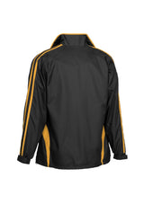 Adults Flash Track Top in Black/Gold, size 3XL, features full zip, zippered pockets, and showerproof fabric for outdoor activities.