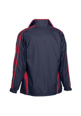Adults Flash Track Top in Navy/Red, 3XL: lightweight, showerproof jacket with full zip, raglan sleeves, and zippered pockets.
