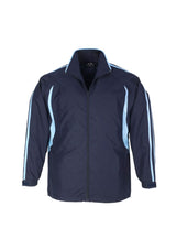 Adults Flash Track Top in Navy/Sky, 5XL, featuring durable microfibre fabric, full zip, and adjustable cuffs for outdoor activities.