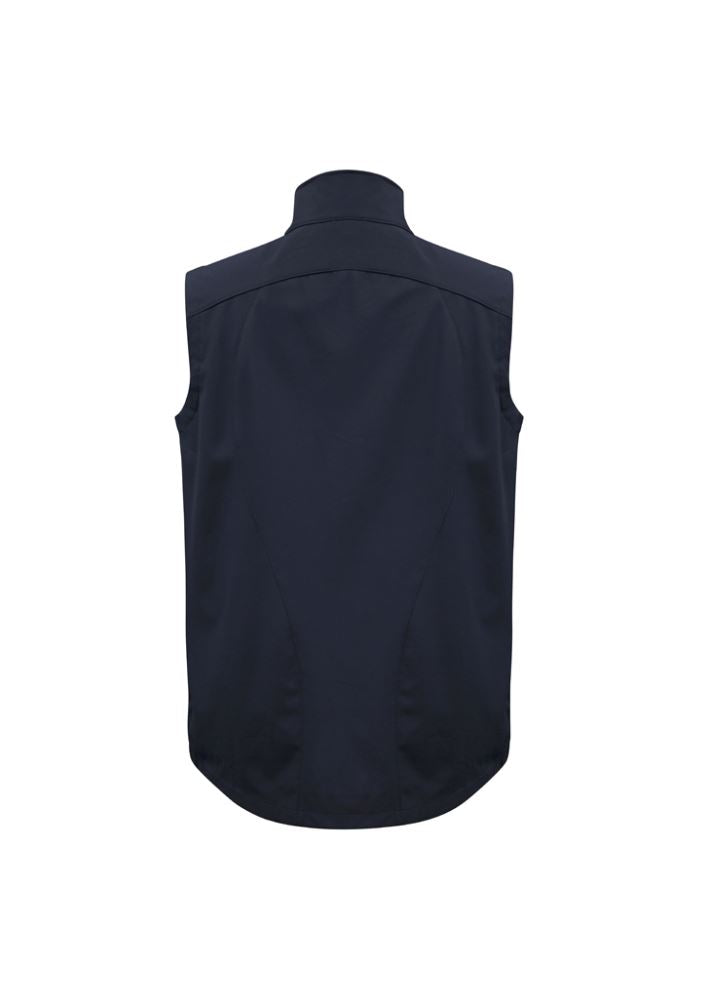 Men's Navy/Graphite Geneva Vest, size L, featuring a stylish design, warm fleece lining, and water-repellent, windproof tech.