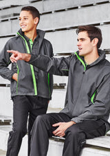 Adults Razor Team Jacket in Navy/Sky, 2XL, features breathable mesh, stow-away hood, and stylish contrast details.