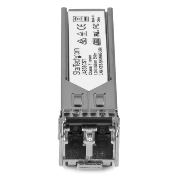 HP J4858C compatible SFP fiber module ten-pack for 1 GbE connectivity, 550m distance, hot-swappable, lifetime warranty.