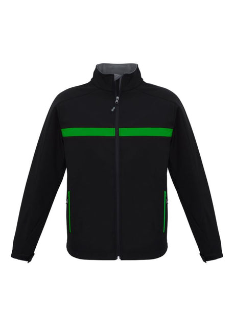 Unisex Charger Jacket in Black/Green/Grey, size XS, featuring waterproof fabric and zippered pockets for outdoor comfort.
