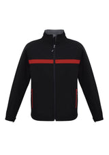 Unisex 2XL Charger Jacket in Black, Red, and Grey with water-repellent, windproof features and fleece lining for comfort.