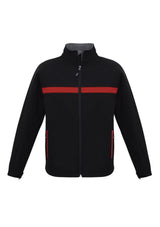 Unisex Charger Jacket in black, red, and grey, featuring water-repellent fabric, fleece lining, and stylish design for all seasons.