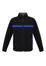 Unisex Charger Jacket in Black, Royal, and Grey, Size 2XL, features water-repellent fabric and a cozy fleece lining.