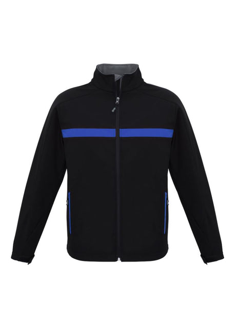 Unisex Charger Jacket in Black, Royal, and Grey, Size 2XL, features water-repellent fabric and a cozy fleece lining.