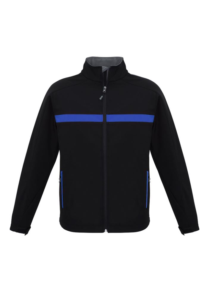 Unisex Charger Jacket in Black, Royal, and Grey, featuring water-repellent fabric, zippered pockets, and modern design.