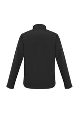 Men's Apex Lightweight Softshell Jacket in Black, size 5XL, features water repellent, wind resistant fabric, and stylish scalloped tail.