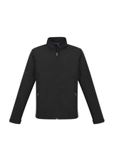 Kids Apex Jacket in black, size 12, featuring water repellent fabric, fleece lining, and zippered pockets for personalized style.