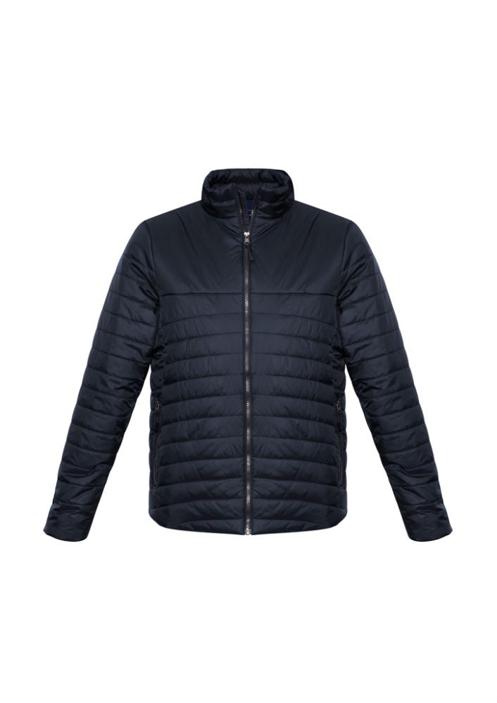 Men's Navy Quilted Jacket in 2XL, featuring water-repellent fabric, cozy insulation, and functional pockets for outdoor adventures.