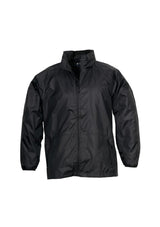Unisex Spinnaker Jacket in Black/Black, size 5XL, features a concealed zip front, hidden hood, and two zippered pockets.