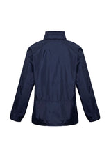 Unisex Spinnaker Jacket in Navy/Navy, size 2XL, featuring zippered pockets, hidden hood, and breathable mesh lining.