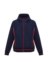 Stylish Ladies Titan Jacket in Navy/Red, size XL, featuring 4-way stretch, breathable lining, and reflective safety details.
