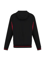 Mens Titan Jacket in Black/Red, size 2XL; features attached hood, reflective piping, and breathable stretch fabric.