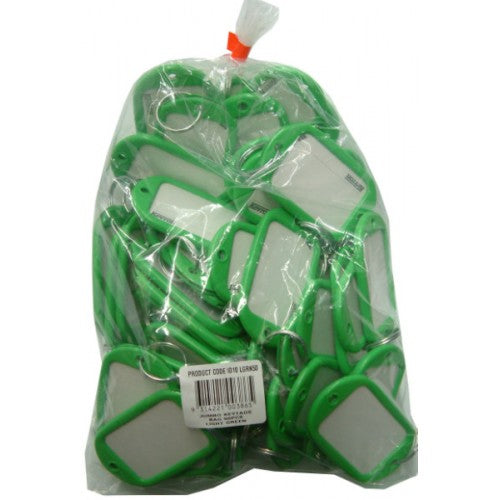 Key Tag "Jumbo" Light Green  Bag Of 50pce