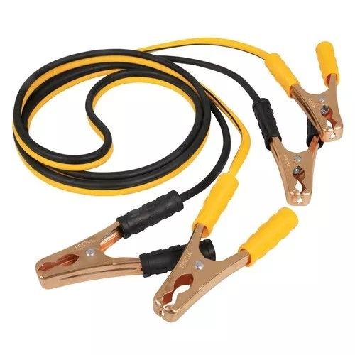 Heavy-duty 2.5m battery booster leads with 125amp, featuring coated aluminum clips and a durable PVC cover for safety.