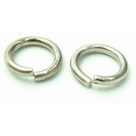 Pack of 100 chrome ball chain jump rings R465 No. 8, designed for secure connections in jewelry making and crafting projects.