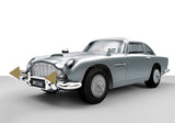 Playmobil James Bond Aston Martin DB5 Goldfinger Edition playset featuring 54 pieces, including car and figures, with authentic gadgets.