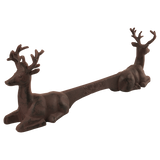 Cast iron shoe scraper with charming deer design, measuring 42 x 8 x 14 cm, effectively removes dirt from footwear.