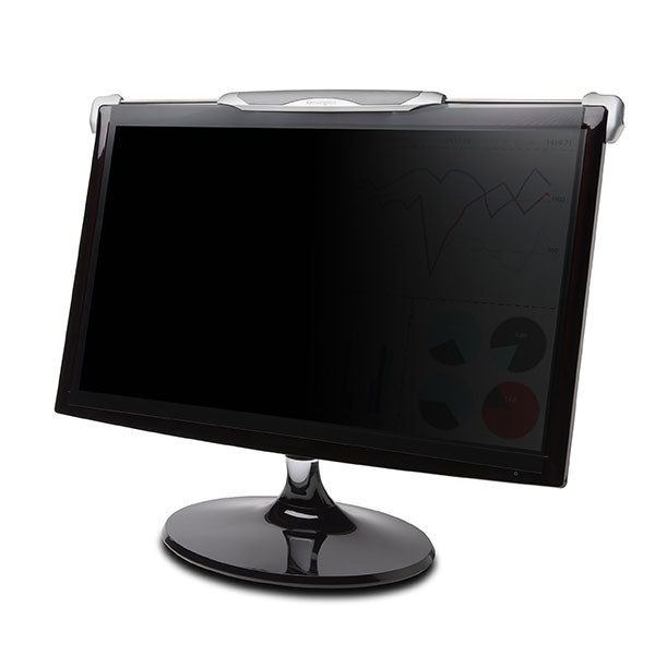 Kensington Snap2 Privacy Screen for 22-24" monitors, protecting from prying eyes and glare while filtering blue light.