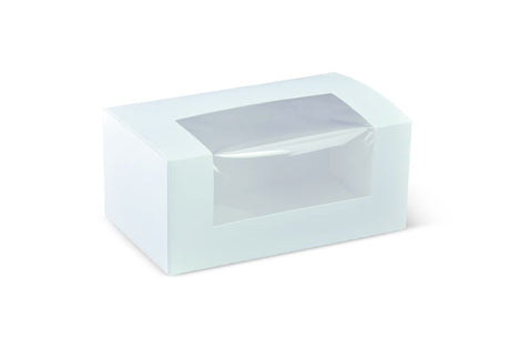 Clearance 7" cake boxes with window for showcasing pastries, 50 units designed for stylish, grease-protected packaging.