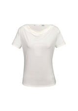 Ivory ladies' drape knit top in Size 22 from Biz Collection, featuring a soft neckline and stylish, comfortable fit.