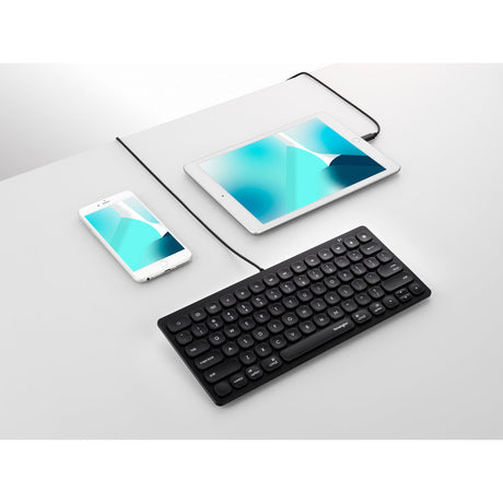 Kensington Wired iPad Lightning Keyboard with 77 scissor keys, 14 shortcuts, and reliable plug-and-play Lightning connection.