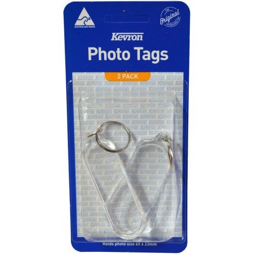 Clear customizable photo key tag measuring 62 x 23mm for personalizing keys with vibrant printed images.