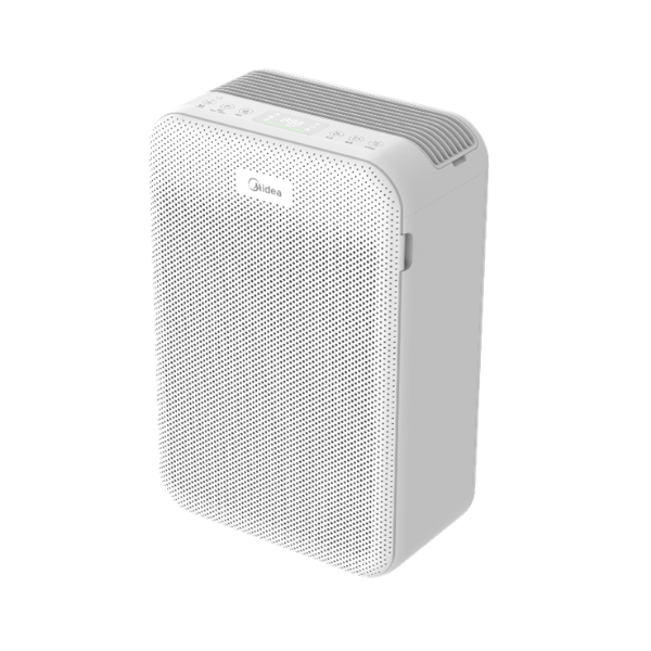 Midea KJ350G-S1 air purifier with 5-layer HEPA filter, 99.97% efficiency, ideal for allergen-free indoor air.