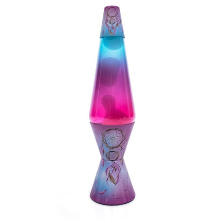 Diamond Motion Lamp with a pink and blue gradient, featuring a dreamcatcher design and swirling lava effect for ambient lighting.