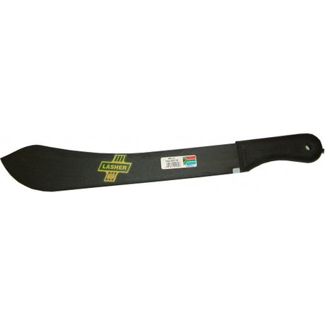 Machette with durable poly handle and 400mm blade, ideal for gardening, scrub clearing, and camping, crafted in South Africa.