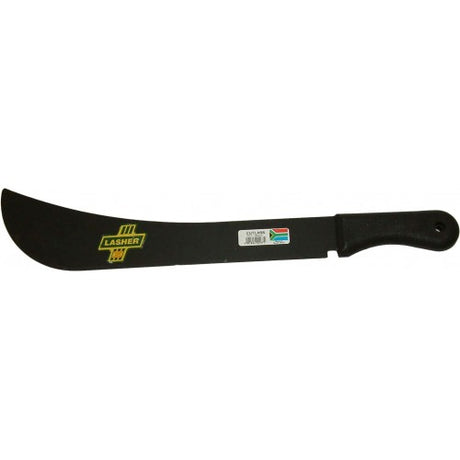 Machette with 18-inch carbon steel blade and durable polypropylene handle, ideal for gardening and outdoor tasks.