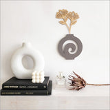 Elegant Vase Swirl wall art, 16.5cm, crafted from 12mm thick VCM with intricate patterns for modern home decor.