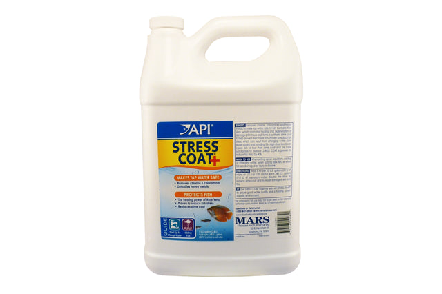 API Stress Coat 3.8L water conditioner enhances fish health, reduces stress by 40%, and heals wounds in aquariums.