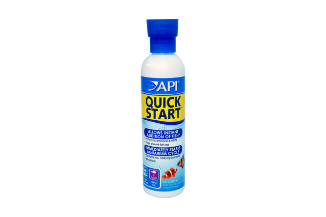 API Quick Start 237ml: Essential for aquarium health, limits ammonia/nitrite, includes live bacteria for instant fish addition.