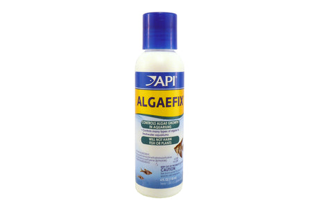 API Algaefix 118mL bottle for effective algae control in freshwater aquariums, promoting clear water and healthy aquatic life.