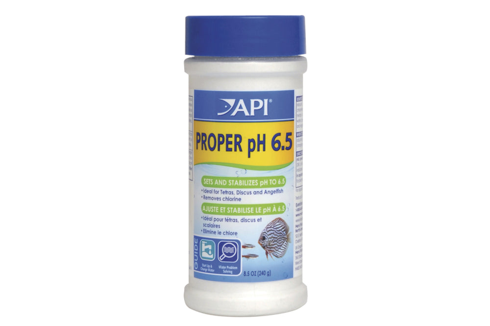 pH Adjuster Aquarium 240g for stable pH 6.5, detoxifies water, ideal for Tetras, Discus, and Angelfish, reduces fish stress.