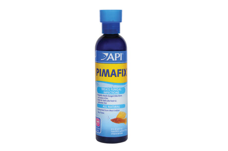 All-natural Pimafix 237ml antifungal remedy for treating fish infections, safe for sensitive species and live plants.