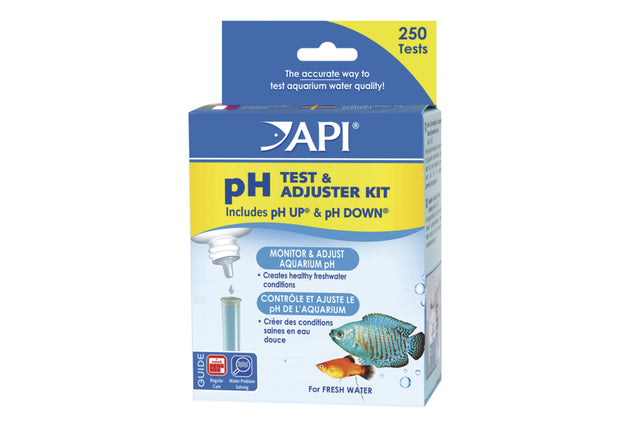 Freshwater pH Kit Deluxe by API, featuring pH UP, pH DOWN, and solution for accurate aquarium pH measurement and adjustment.