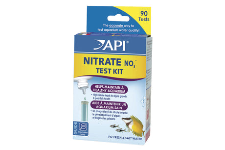 API Nitrate Test Kit for fresh/saltwater; measures nitrate levels from 0-160 ppm, ensures healthy aquatic habitats.