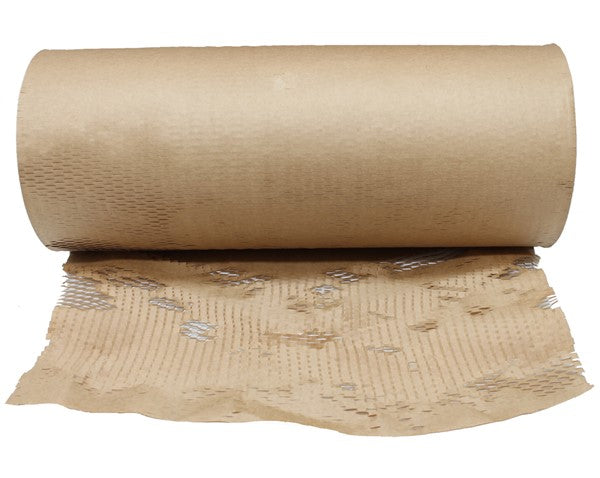 Kraft Paper Roll featuring honeycomb diecut design, 80GSM, 250m x 50cm, eco-friendly for elegant gift wrapping.