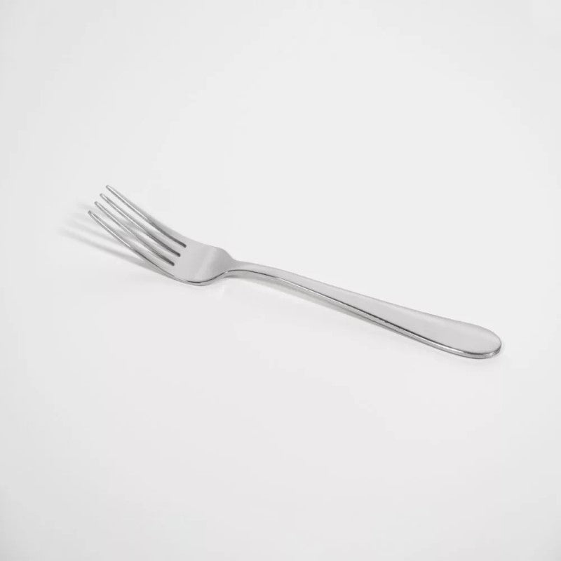 Set of 12 elegant dessert forks made from high-quality 18/10 stainless steel with a polished finish and rounded edges.