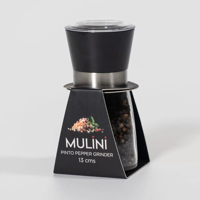 Adjustable pepper grinder with 115g capacity, featuring a durable ceramic mechanism for fresh, customizable seasoning.