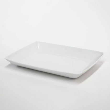 Elegant rectangular Royal Porcelain plate (230mm x 330mm) perfect for stylish dining and effortless cleaning.