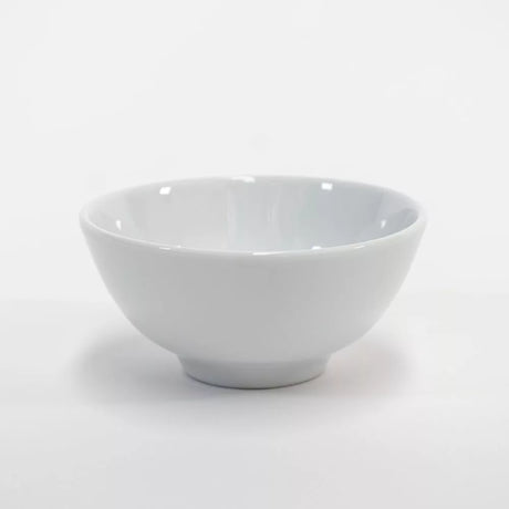 Elegant 130mm royal porcelain rice bowl, perfect for serving rice or snacks, featuring a glossy finish and durable design.